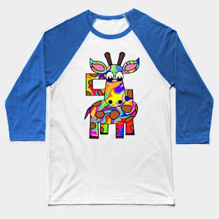 Colorful Giraffe Baseball T-Shirt